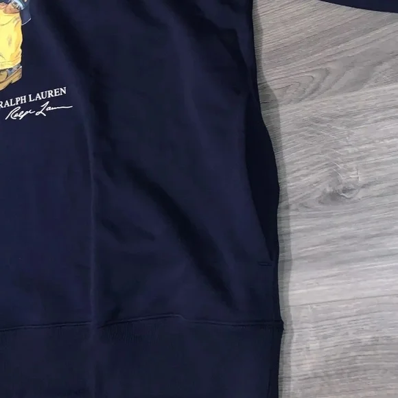 Ralph Lauren Navy Blue Hoodie with Bear Graphic - Picture 4 of 7
